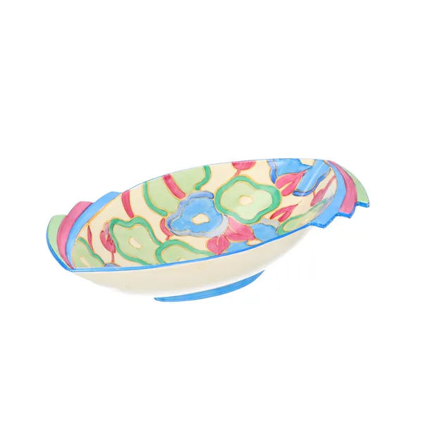 Clarice Cliff Blue Chintz Finned Bowl
