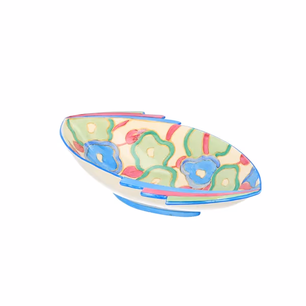 Clarice Cliff Blue Chintz Finned Bowl
