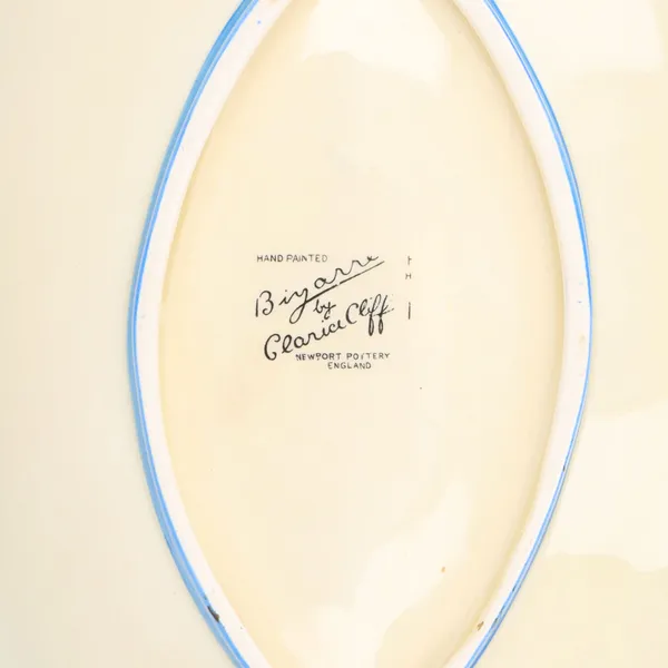 Clarice Cliff Blue Chintz Finned Bowl