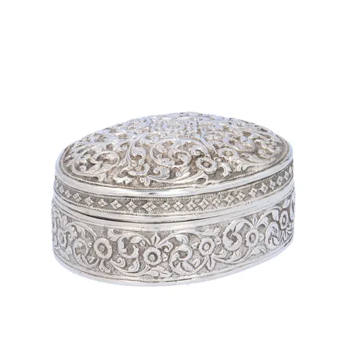 Anglo Indian Silver Table Snuff Box image-1