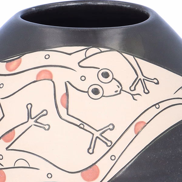 Louise Darby Contemporary Studio Pottery Stoneware Vase with Gecko Design