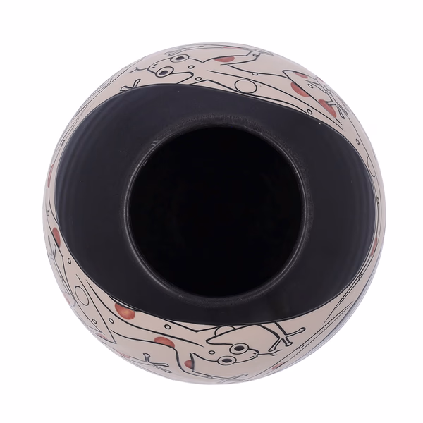 Louise Darby Contemporary Studio Pottery Stoneware Vase with Gecko Design