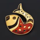 Vintage David Andersen Vermeil Sterling Silver & Enamel Fish Brooch