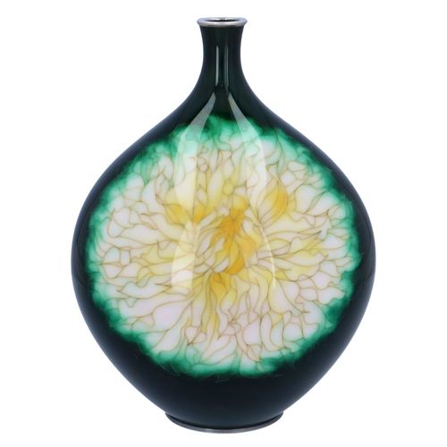 Japanese Cloisonné Enamel Chrysanthemum Vase by Ando Company image-1
