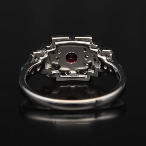 18k White Gold Ruby and Diamond Ring image-5