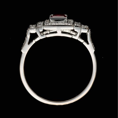 18k White Gold Ruby and Diamond Ring image-6