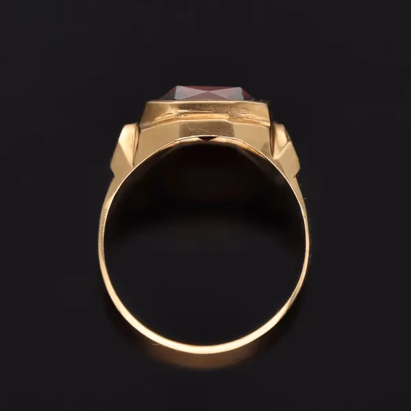 10k Gold Large Natural Garnet Ring.