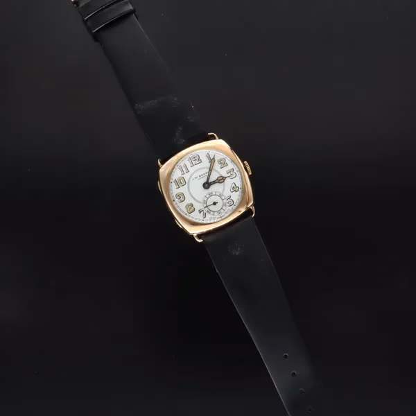 J.W. Benson 9ct Cushion Cased Watch