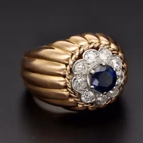 Tested 18ct Yellow Gold Sapphire & Diamond Ring