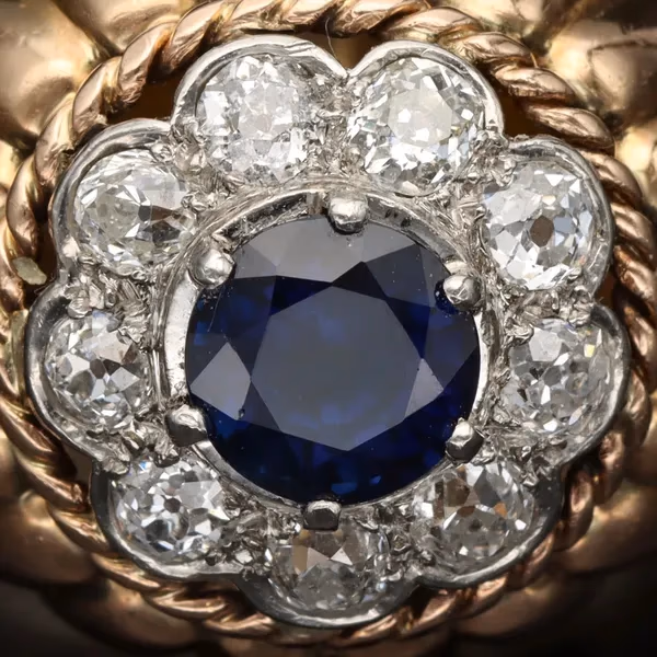 Tested 18ct Yellow Gold Sapphire & Diamond Ring