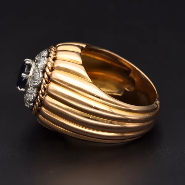Tested 18ct Yellow Gold Sapphire & Diamond Ring