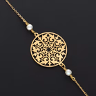 9ct Gold Bracelet with Medallion and Evil Eye Amulet