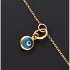 9ct Gold Bracelet with Medallion and Evil Eye Amulet