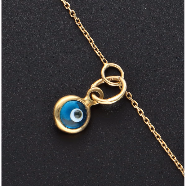 9ct Gold Bracelet with Medallion and Evil Eye Amulet