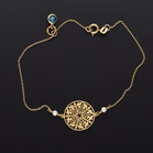 9ct Gold Bracelet with Medallion and Evil Eye Amulet