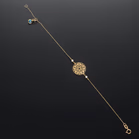 9ct Gold Bracelet with Medallion and Evil Eye Amulet