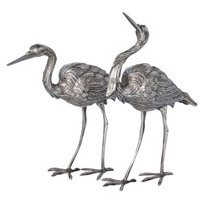 Pair of 925 Silver Cranes