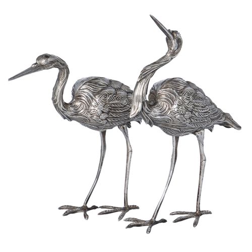 Pair of 925 Silver Cranes image-1