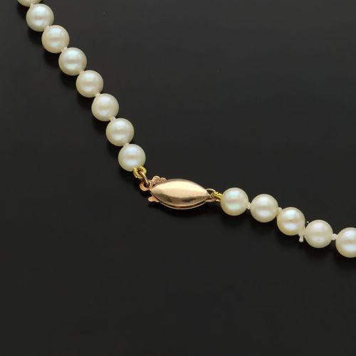 Re-Strung 9ct Gold Clasped Equal Cultured Pearl Necklace image-5