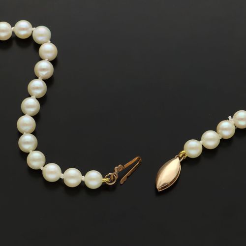 Re-Strung 9ct Gold Clasped Equal Cultured Pearl Necklace image-6