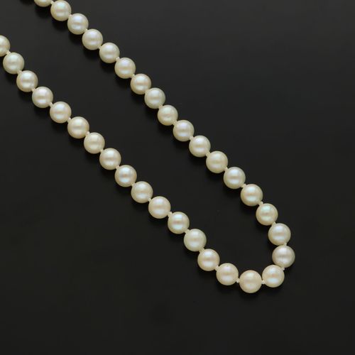 Re-Strung 9ct Gold Clasped Equal Cultured Pearl Necklace image-1