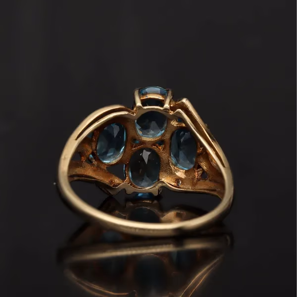 Blue Topaz and Diamond Dress Ring