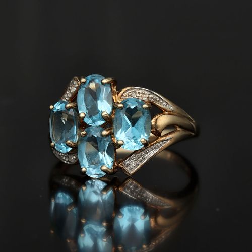 Blue Topaz and Diamond Dress Ring image-3