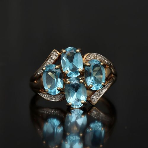 Blue Topaz and Diamond Dress Ring image-2