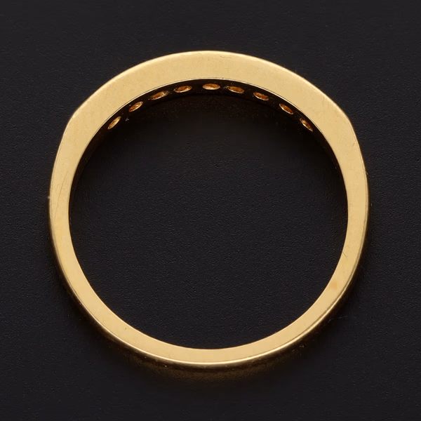 Heavy 18ct Yellow Gold 0.25ct Diamond Half Eternity Ring