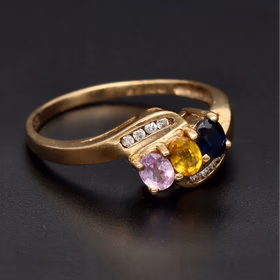 9ct Gold Multi Coloured Sapphire Ring
