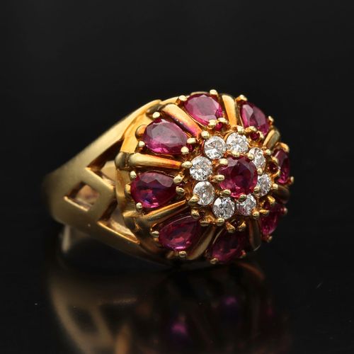 18ct Gold Ruby and Diamond Ring image-1