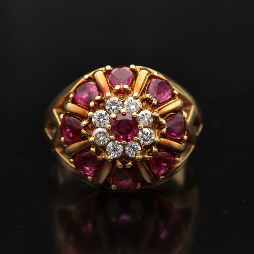 18ct Gold Ruby and Diamond Ring image-2