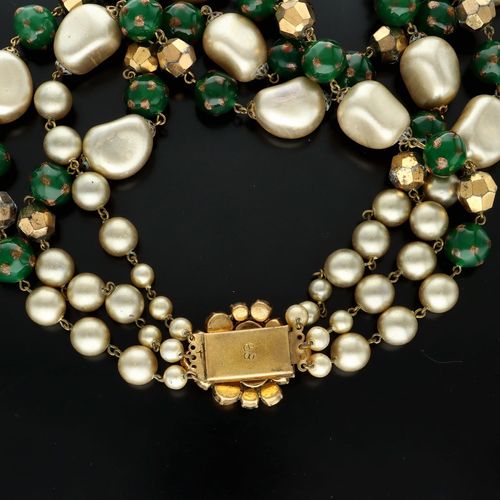 Rare Vintage Pearl and Glass Beaded Necklace image-6