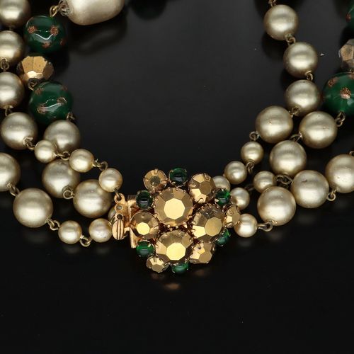 Rare Vintage Pearl and Glass Beaded Necklace image-4