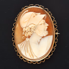Victorian Shell Cameo Brooch