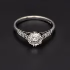 Platinum 1.00ct Diamond Solitaire Ring With Diamond-Set Shoulders