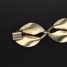 David Andersen Vintage Norwegian Vermeil Silver & White Enamel Double Leaf Bracelet