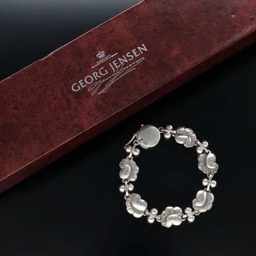 Vintage Silver ‘Moonlight Grapes’ Bracelet by George Jensen image-1