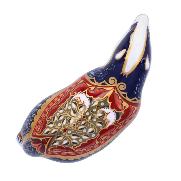 Boxed Royal Crown Derby Paperweight of a Moonlight Badger