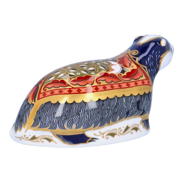 Boxed Royal Crown Derby Paperweight of a Moonlight Badger