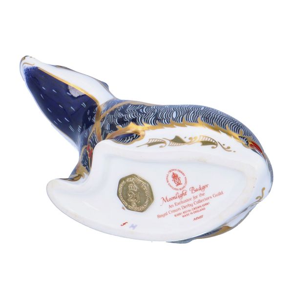 Boxed Royal Crown Derby Paperweight of a Moonlight Badger