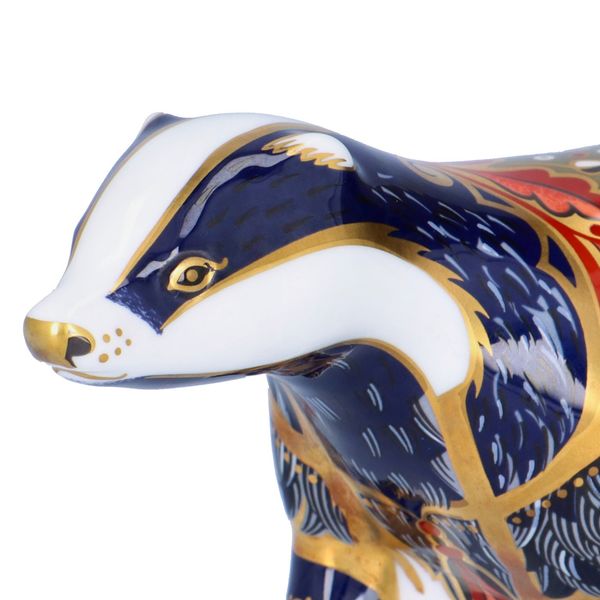Boxed Royal Crown Derby Paperweight of a Moonlight Badger