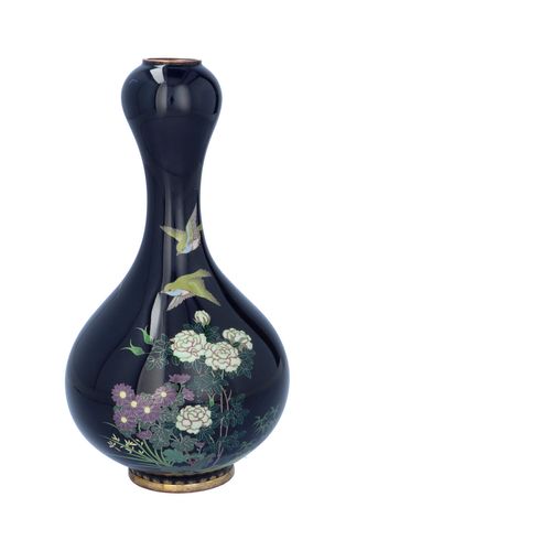 Japanese Meiji Period Cloisonné Enamel Vase image-1