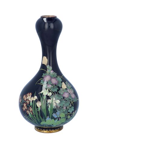 Japanese Meiji Period Cloisonné Enamel Vase image-2