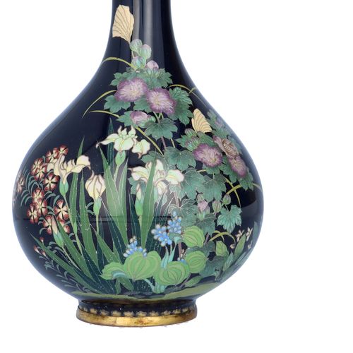 Japanese Meiji Period Cloisonné Enamel Vase image-3