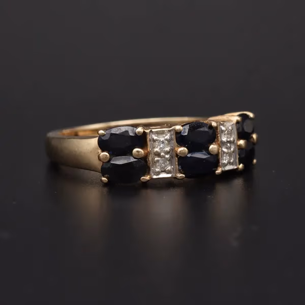 9ct Gold Sapphire and Diamond Ring