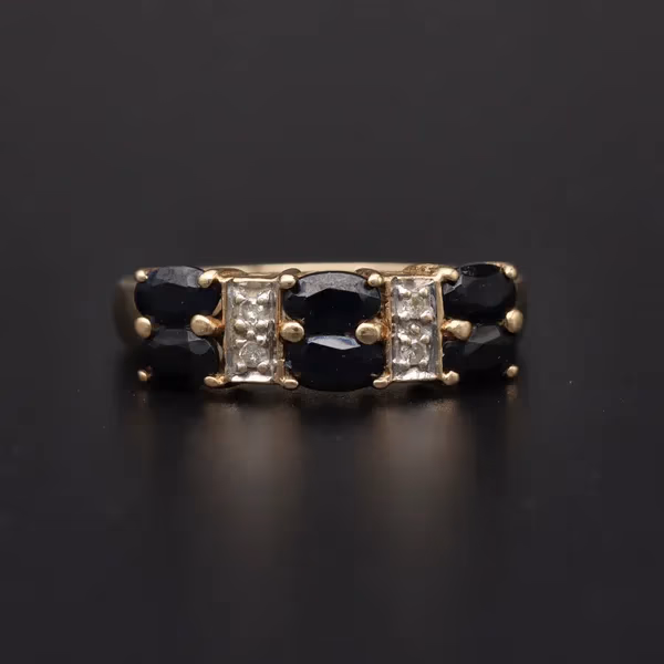 9ct Gold Sapphire and Diamond Ring