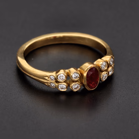 18ct Yellow Gold Ruby & Diamond Ring