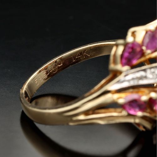 14ct Gold Tourmaline and Diamond Ring image-4