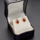 18ct Yellow Gold Burmese Ruby & Diamond Earrings